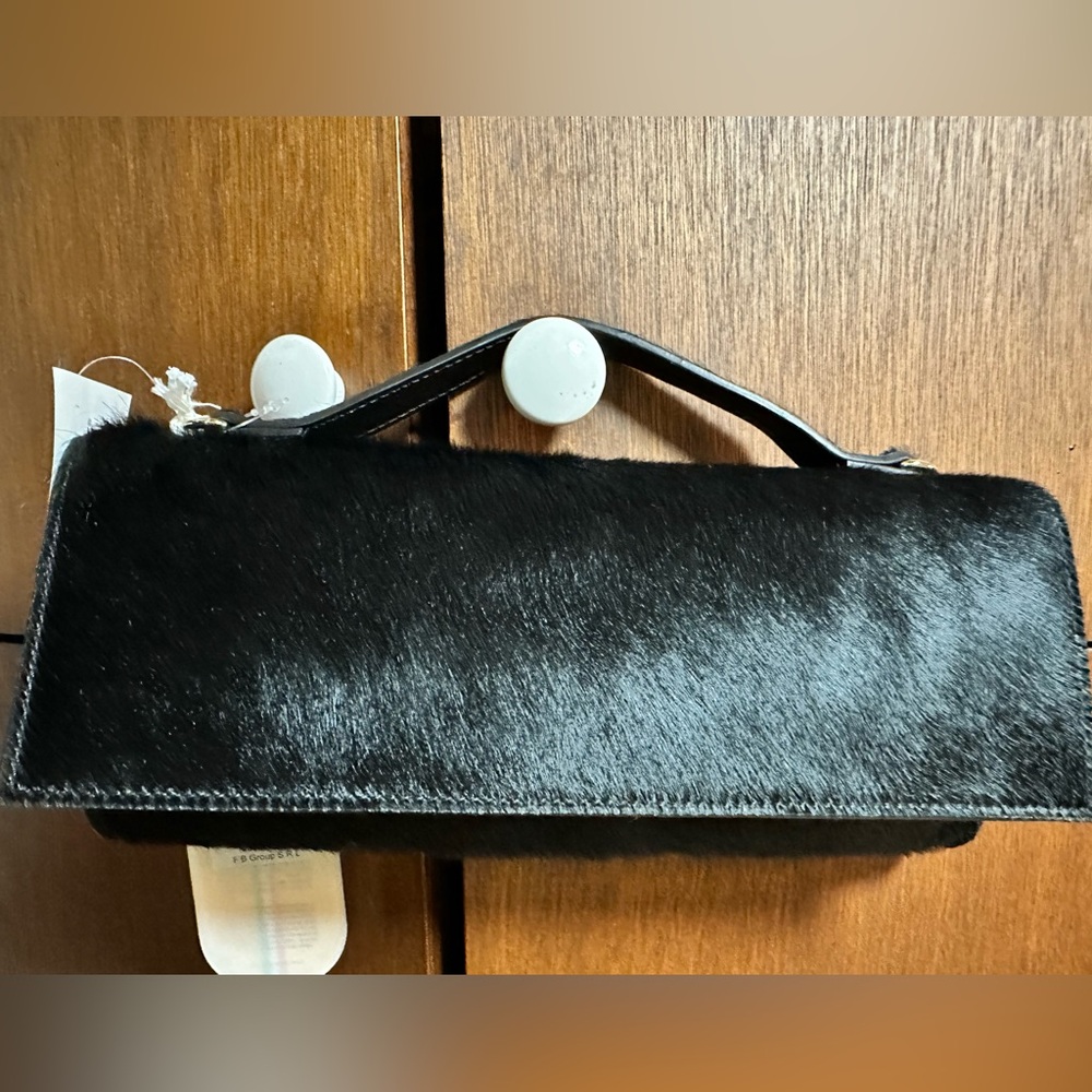🇮🇹 Viola Castellani black calf hair clutch/crossbody. Made In Italy. NWT